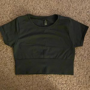 Aerie Green Cropped Workout Shirt